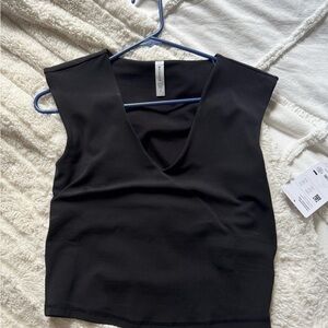 Athleta Black V-Neck Tank Top